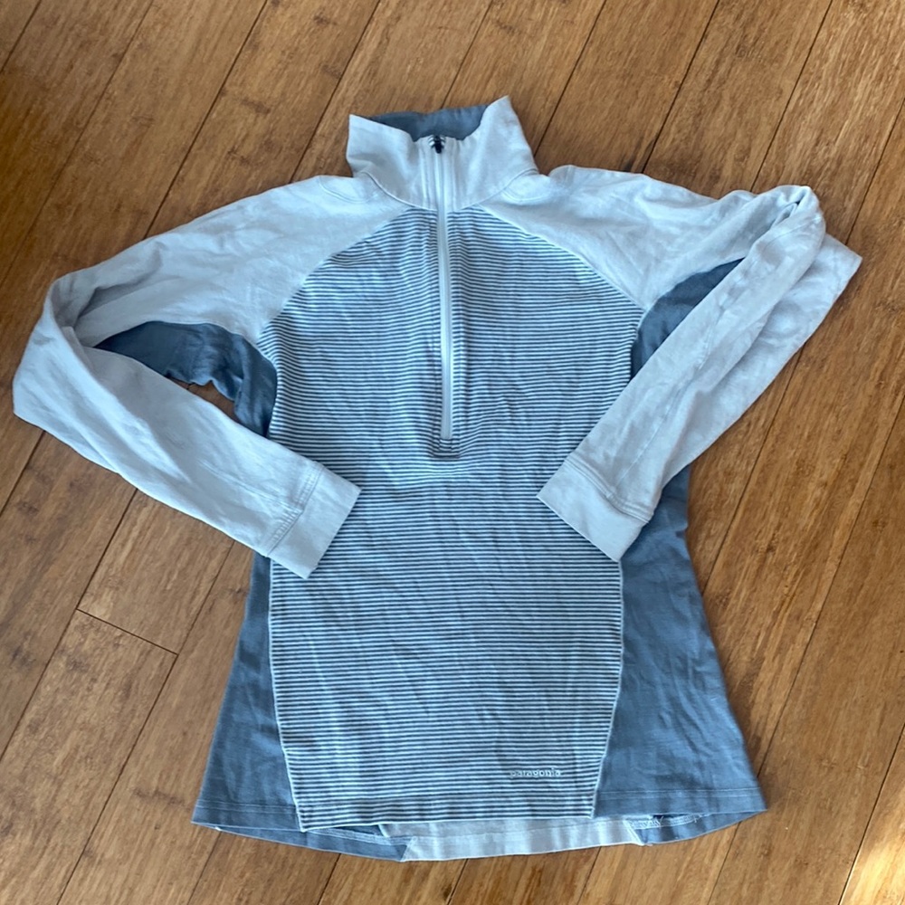 Patagonia Merino Wool Stripe Quarter Zip Size Medium